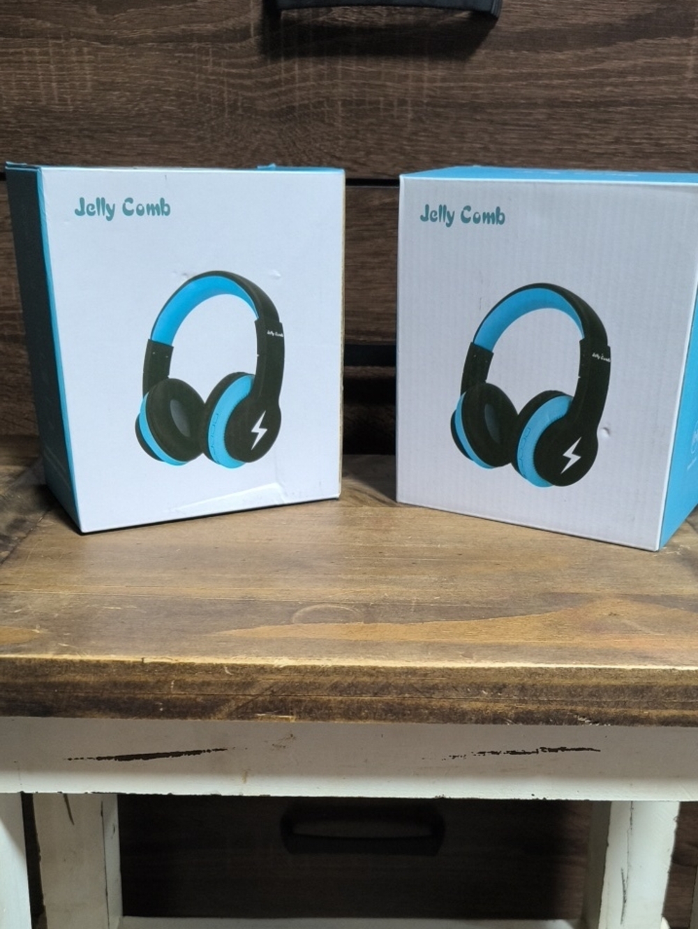 Blue and Black Wireless Headphones -